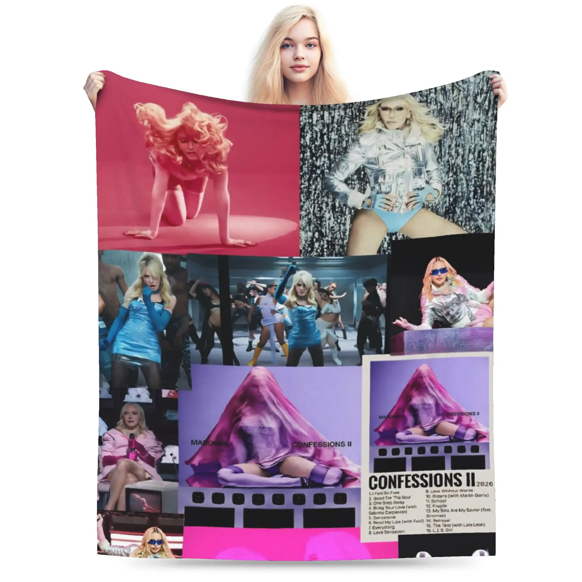 M-Madonnas Confessions II Throw Blanket for Couch Fuzzy Soft Plush Blanket 50x60 Inch Multiple Sizes Bedspreads for All Seasons