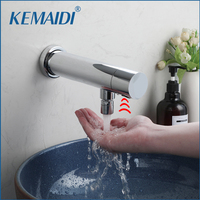 KEMAIDI Brass Automatic Sensor Faucet Bathroom Basin Sink Faucet Only Cold Water Tap Touch Sense Faucet w/ 360 Swivel Spout