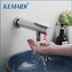 KEMAIDI Brass Automatic Sensor Faucet Bathroom Basin Sink Faucet Only Cold Water Tap Touch Sense Faucet w/ 360 Swivel Spout