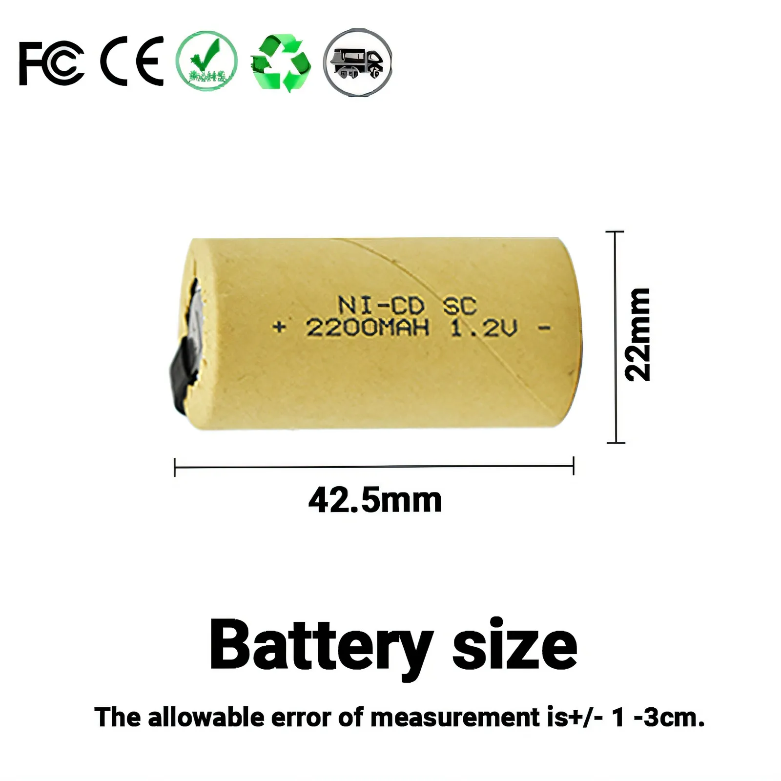 2024 New Screwdriver Drill SC 1.2V 2200mah Battery SubC Ni-Cd Rechargeable Battery with Label Power Tool Ni-Cd SUBC Batter