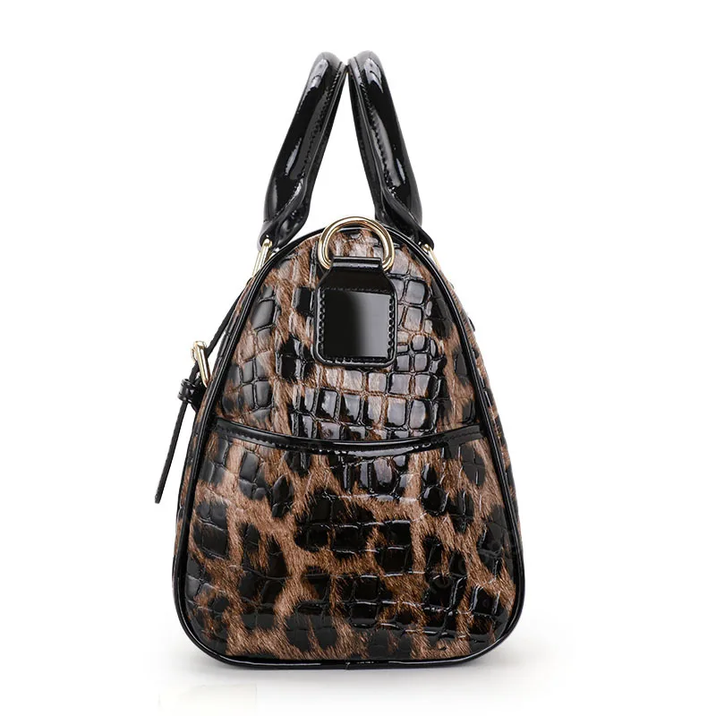 Yao Dong Aidrani borsa da donna in vera pelle con stampa leopardata nuova tendenza borsa a tracolla singola in pelle bovina di grande capacità