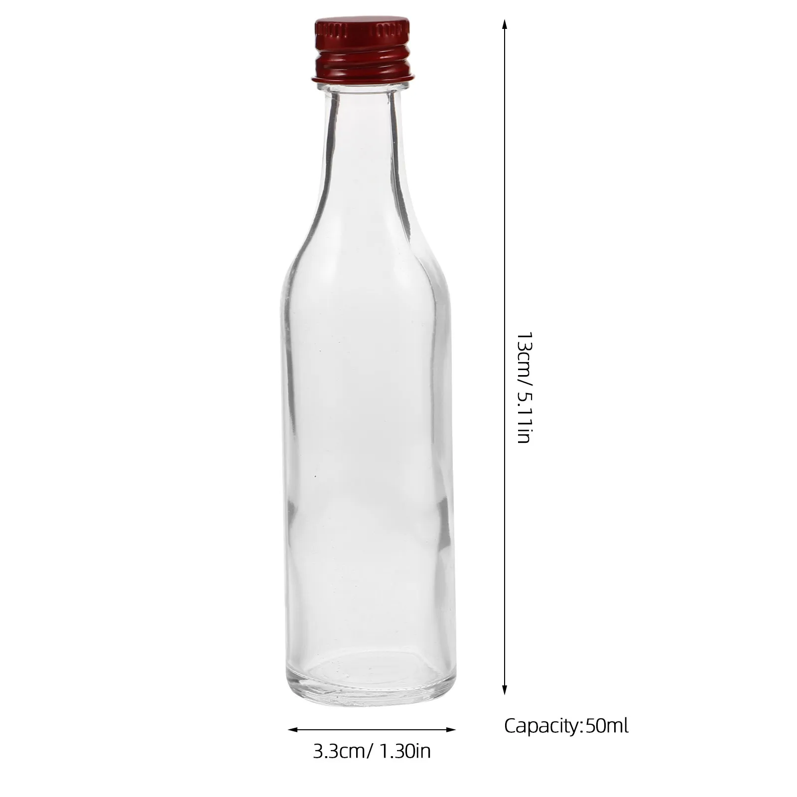 10Pcs Small Clear Glass Bottles 50Ml Portable Mini Vials for Liquids Travel Medicine Storage Refillable Transparent Bottle