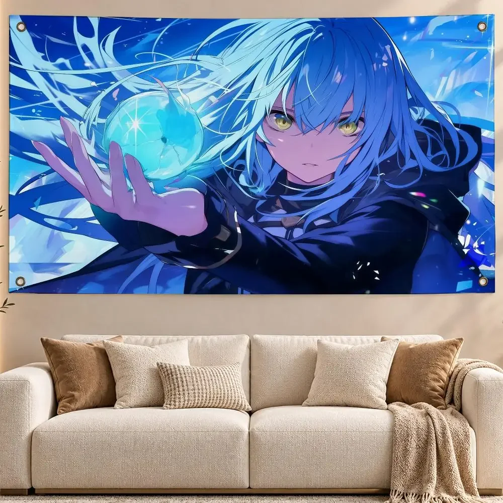 Anime That Time I Got Reincarnated as a Slime Flags Aesthetic Wall Hanging Flag Banner Bedroom Living Room Home Decor Large HD