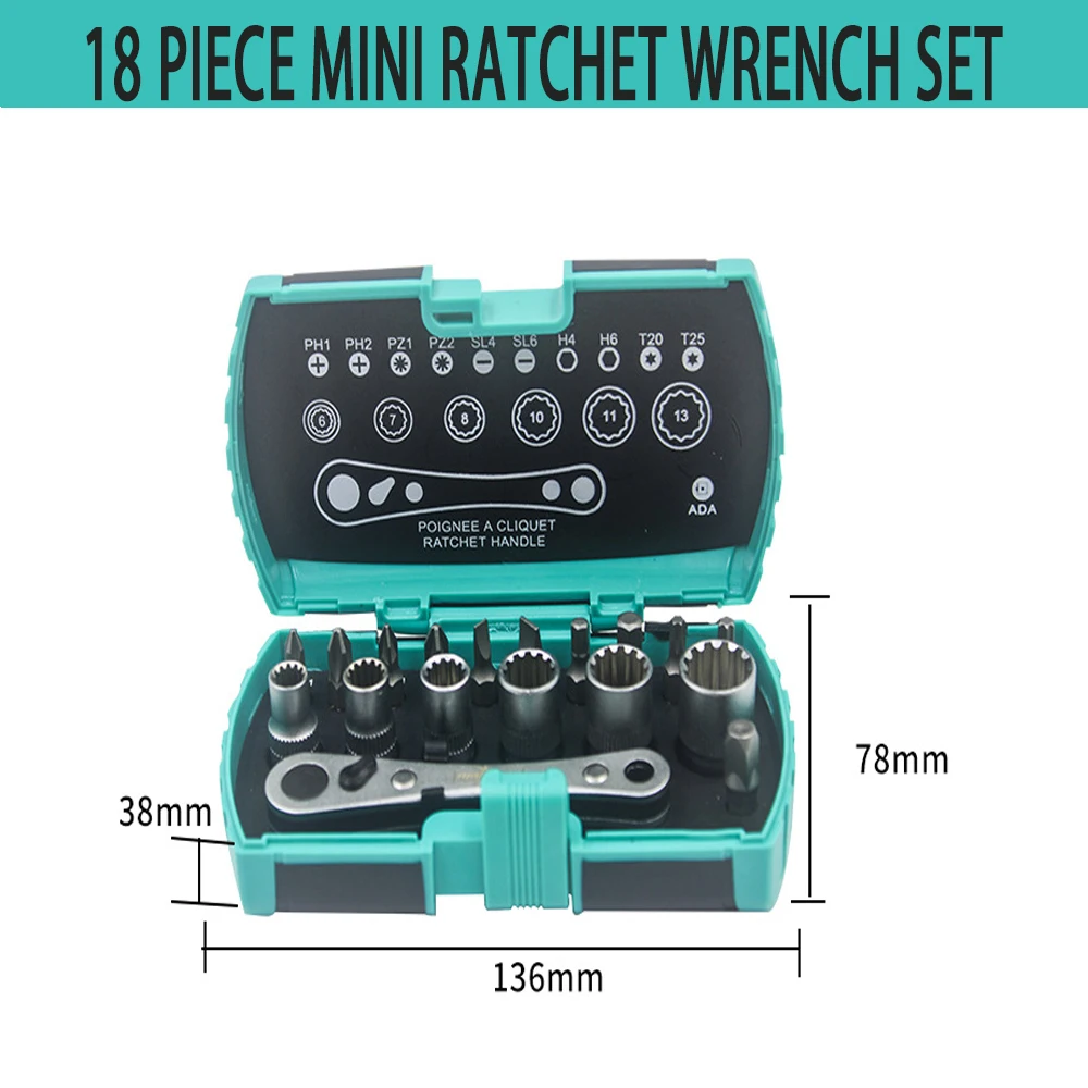 Hand Tool Set Multifunctional Mini Ratchet Wrench Screwdriver Screwdriver Socket Batch Head Household Small Appliance Repair