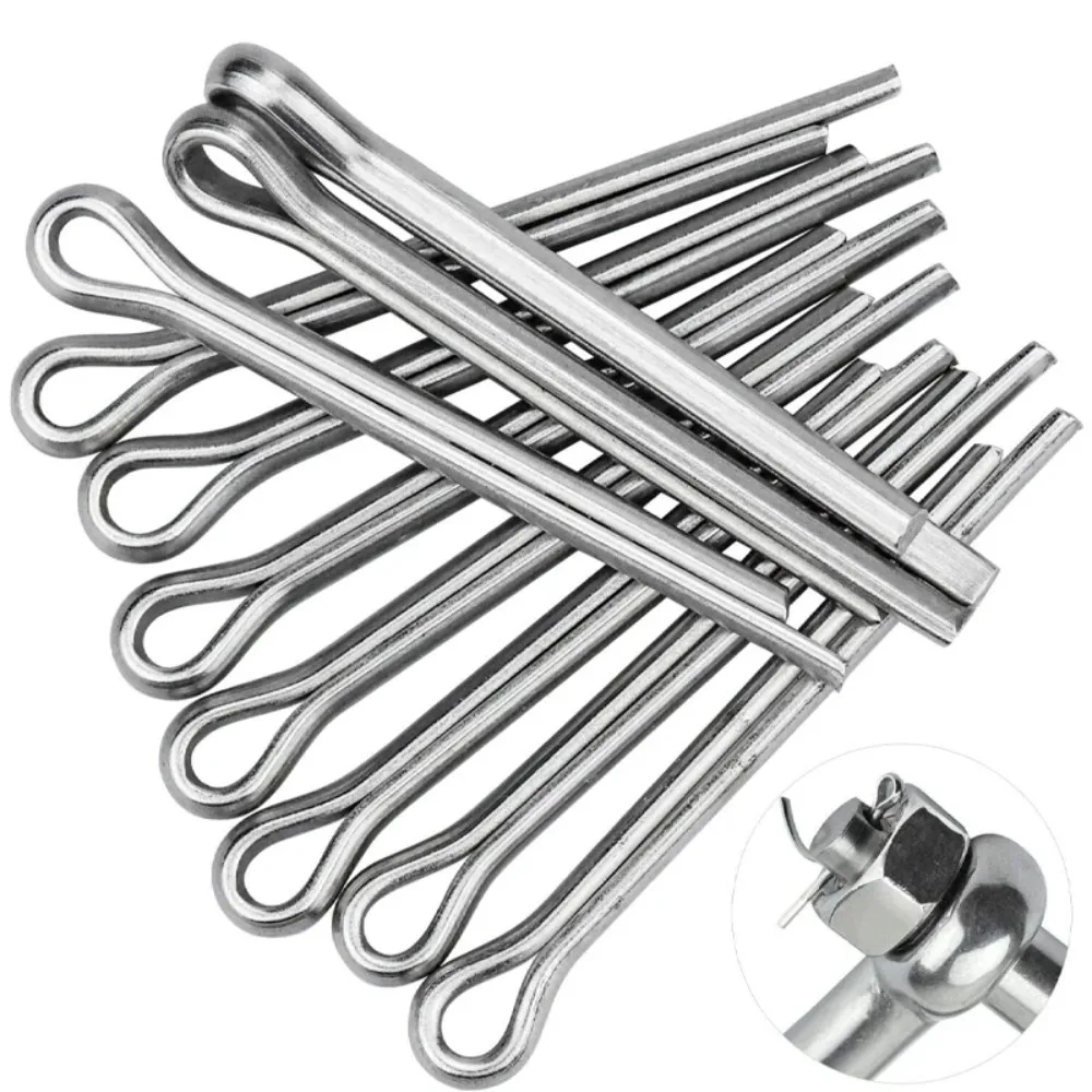 150/340Pcs Split-Pins Split Cotter Pins Stainless Steel 304 U-pin Stainless Steel Split Pins Car Break Split Pins Assortment Kit