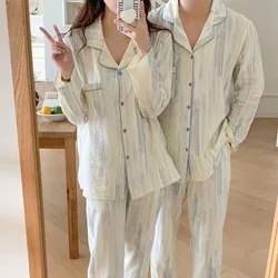 Tie Dye Sleepwear Women Pajama Sets Pocket Piiama Korean Night Wears Autumn Pants Sets 2 Pieces Button Long Sleeve Home Suit New