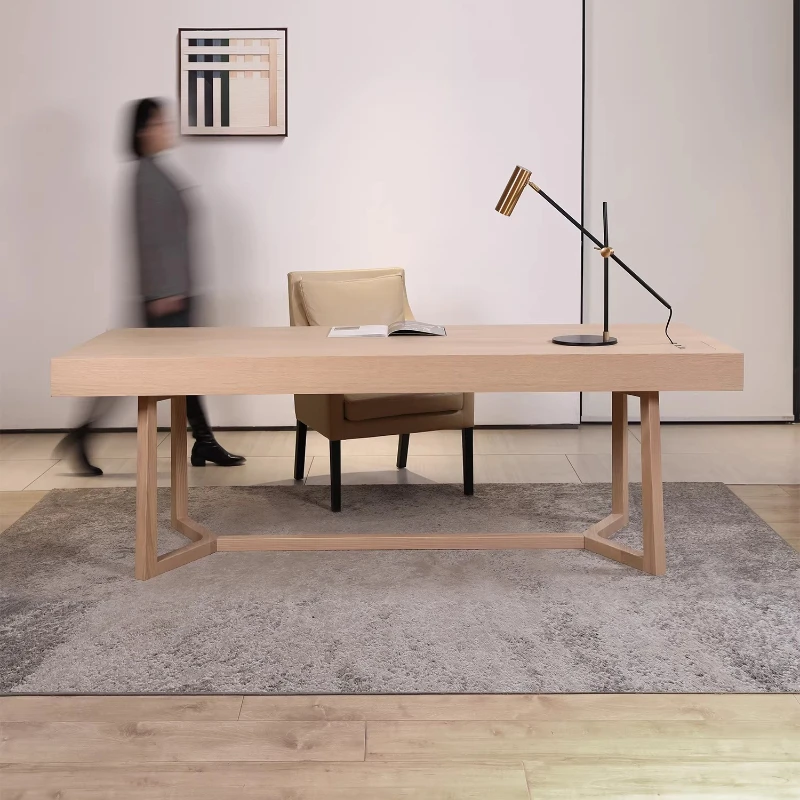 Wooden Modern Office Desk Space Saving Minimalist Reception Office Desk Computer Shelves Escritorio Oficina Trendy Furniture