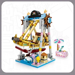 Mini amusement park Building Pirate Ship blocks Street View Decoration children's educational toys DIY Christmas gift