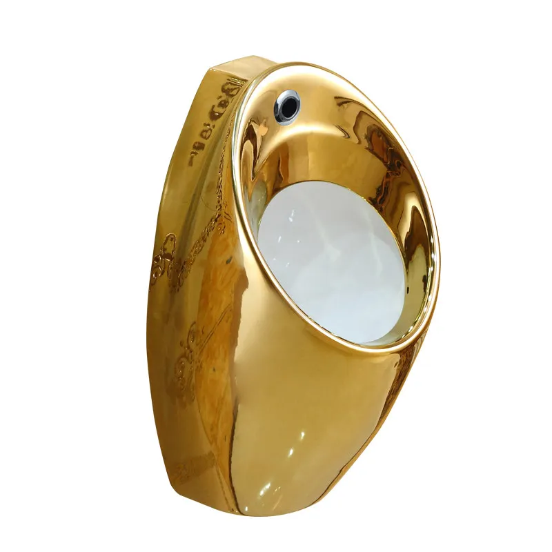 

Индукционный писсуар для дома и отелей, золотистый, настенный, с защитой от брызг