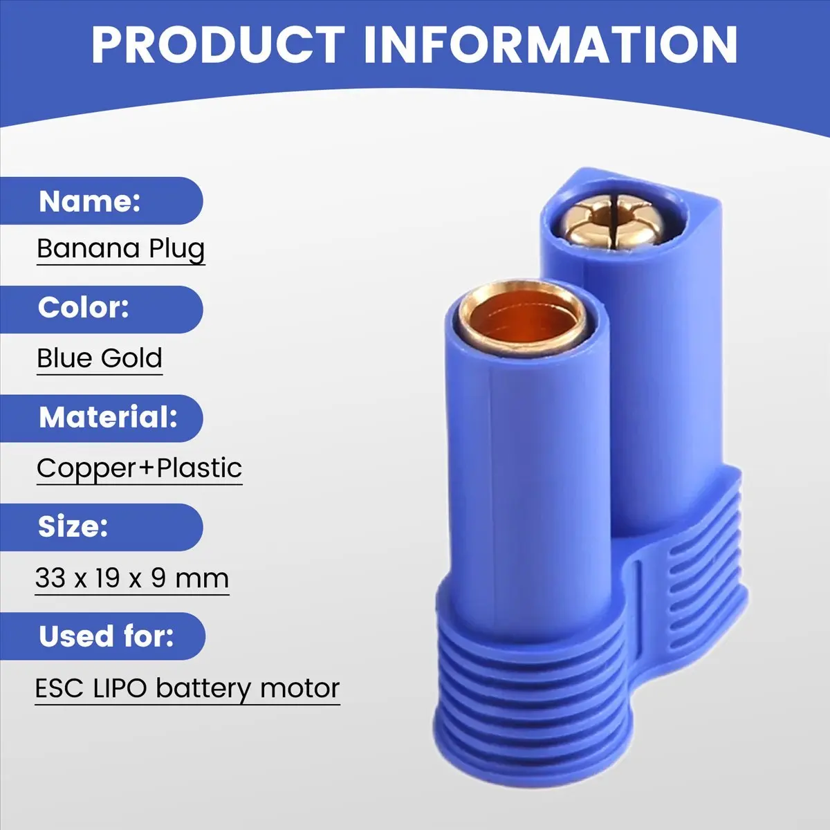 Y60A NEW-5 Pairs of EC5 Banana Plug Bullet Connector Female+Male for RC ESC LIPO Battery/Motor