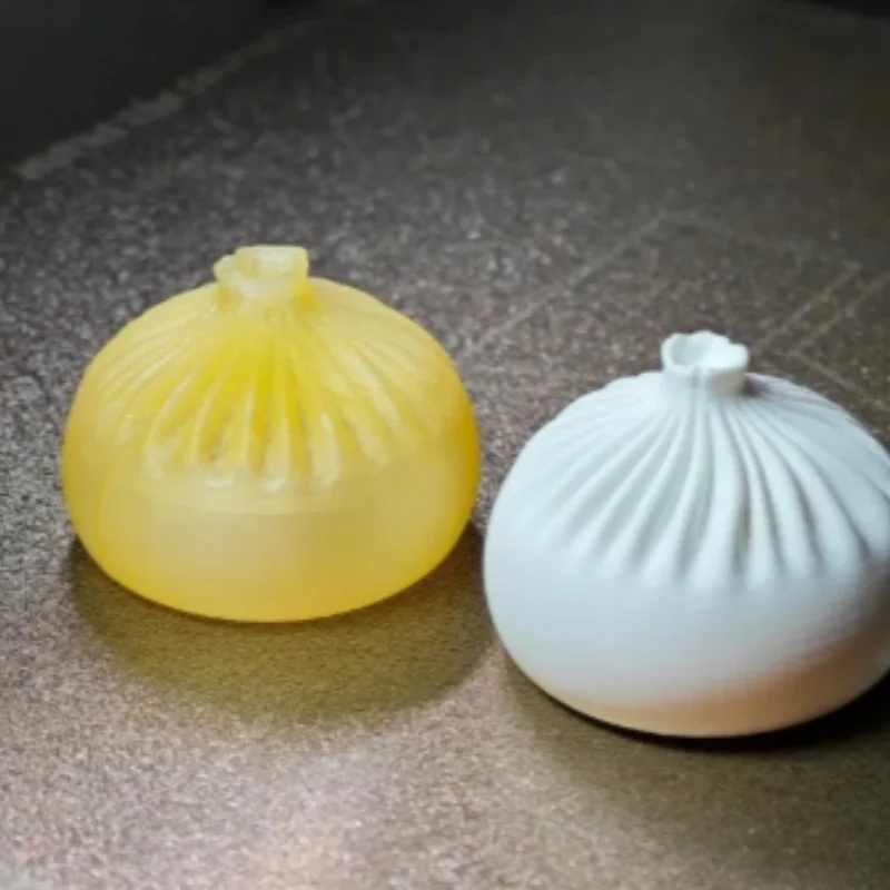 3D‑Printed Plastic Baozi‑Shaped Keychain, Simulation Steamed‑Bun Pendant Ornament, Delicate Pleated‑surface Bag Hanging