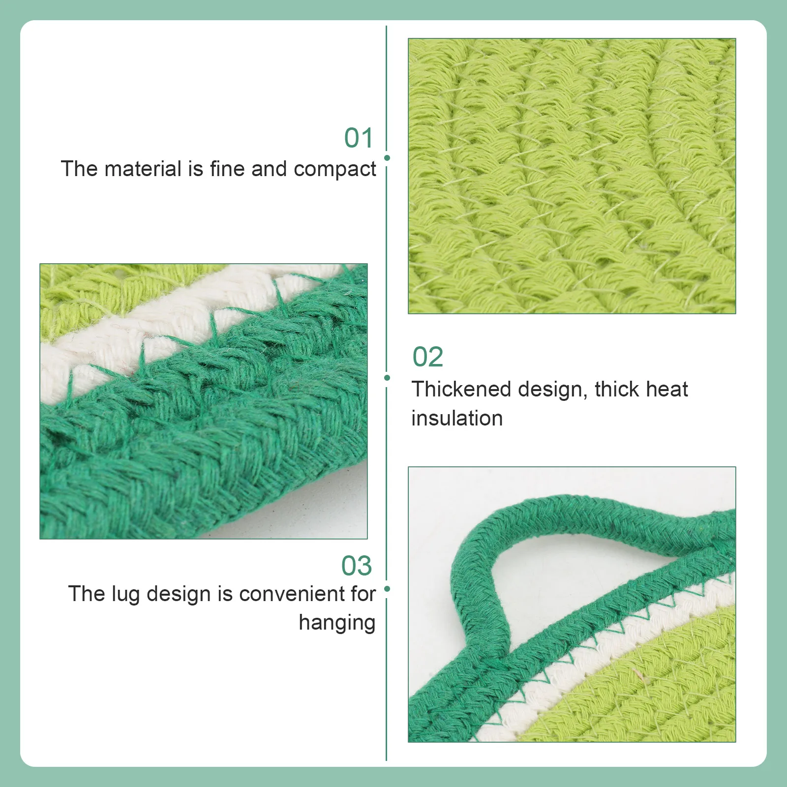 

1pc Cotton Rope Woven Placemat Fruit Style Dining Table Mat Heat Resistant Scratch Proof Decorative Dish Pad Household Tableware
