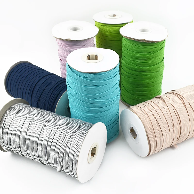 

10/20M Meetee 3/6mm Colored Elastics Band for Bra Strap Rubber Bands HairBand Elastic Rope Clothes Pants Strech Drawstring Cord