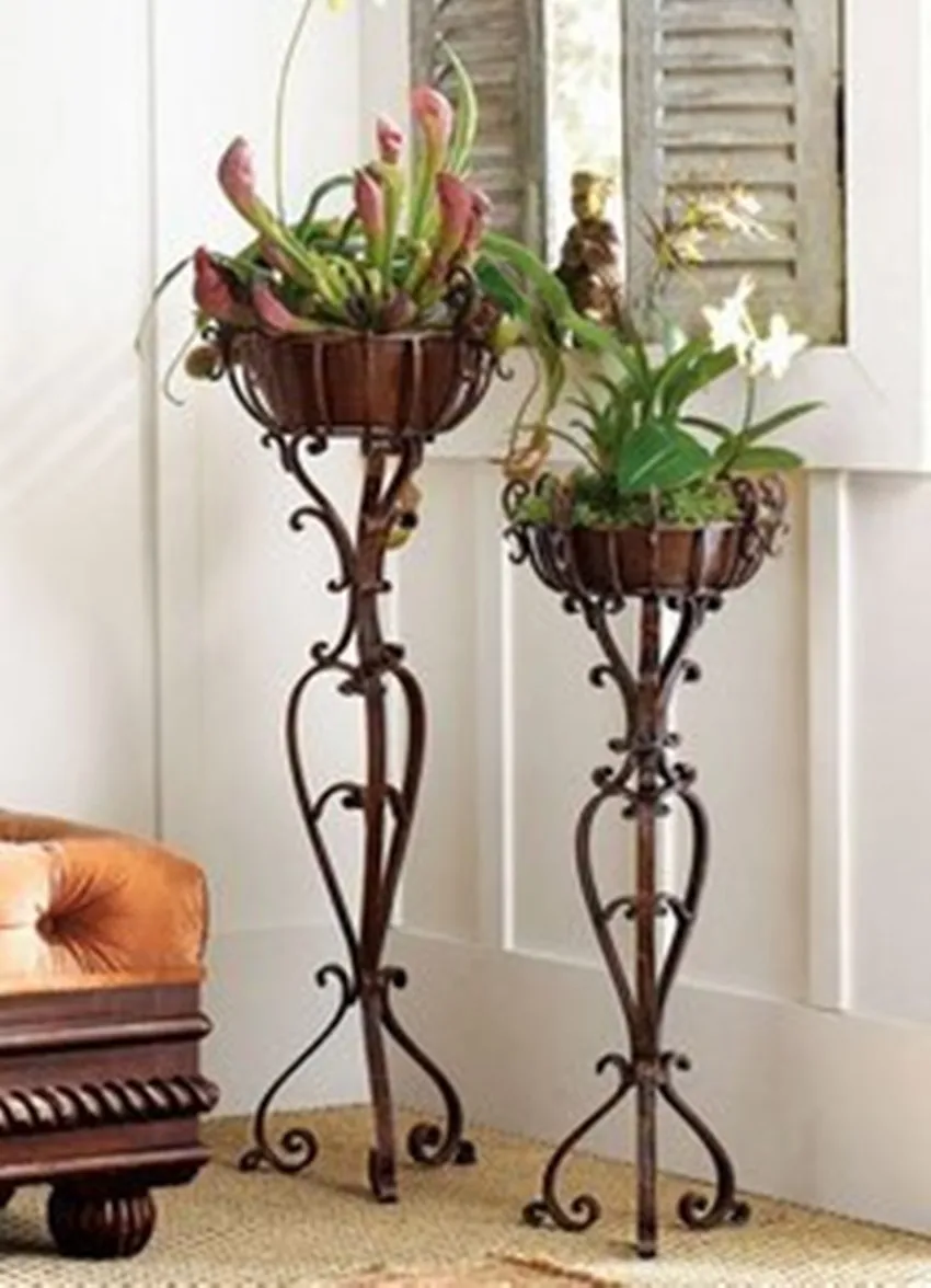 Iron antique floor flower rack indoor and outdoor flower pot rack green apple flower rack living room simple chlorophytum