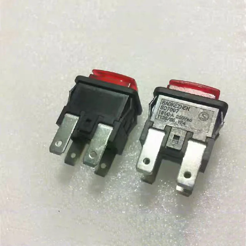 Original push-button switch SC7097 push-button switch 16A(4)250V T125/55 four-pin self-locking key