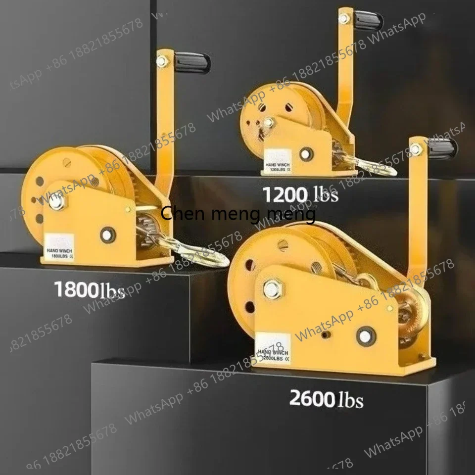New arrive Portable Self-Locking Manual Winch with Stainless Rope 1800LBS Capacity for Construction