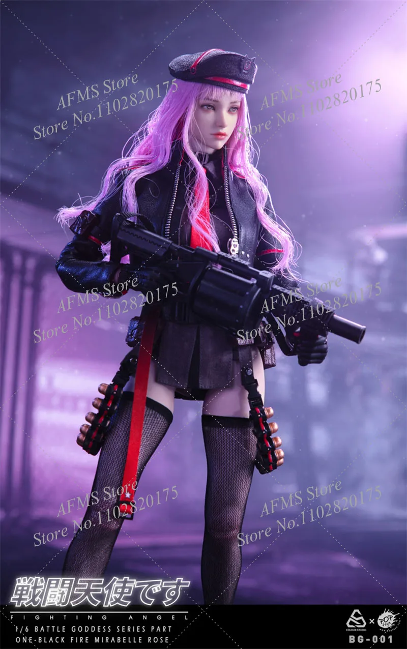 POPTOYS BG-001 1/6 Scale Collectible Figure Cool Battle Angel Gilr Black Fire Mirabelle Rose 12inch Women Soldier Action Figure