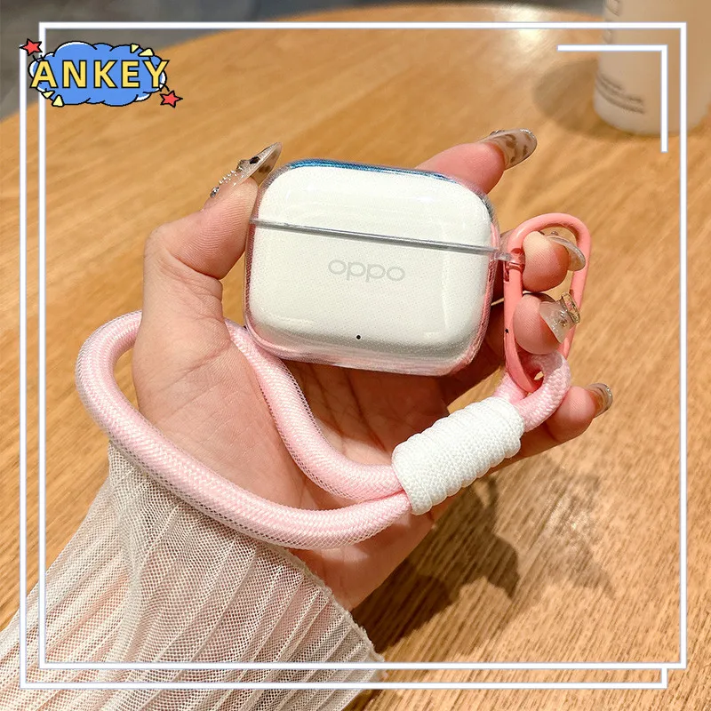 Para OPPO Enco Buds3 Pro funda protectora transparente TPU fundas paqia cordón Bluetooth auricular Shell