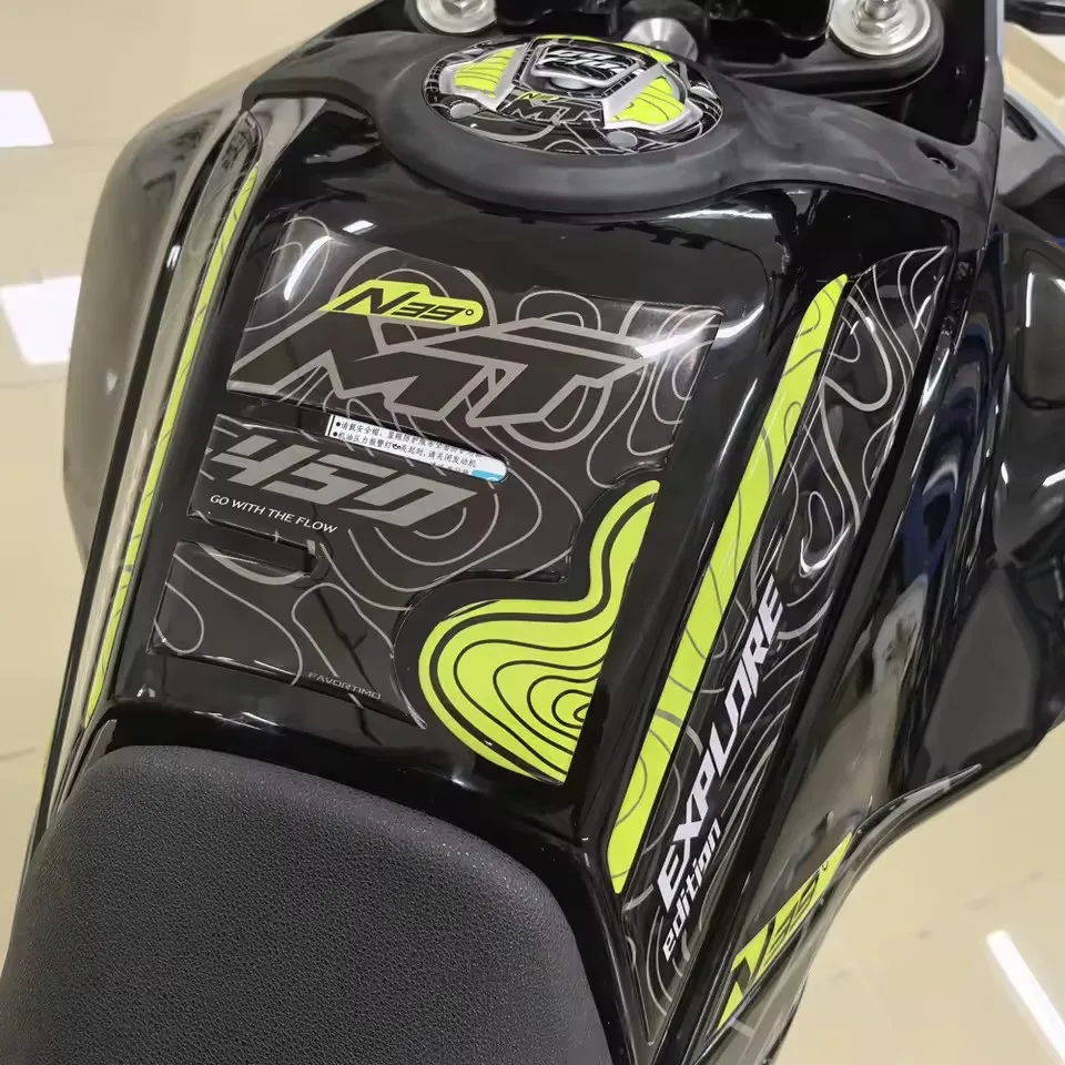 Adventure motorcycle waterproof protective tank pad, handlebar guard, 3D epoxy resin sticker, 23-25, suitable for CFMOTO 450MT