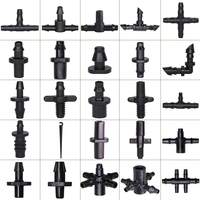10-1000PCS Garden Water Connector Drip Irrigation for 1/4'' Tubing Hose Accessories Joint Barbed Tees Cross Eng Plug Adaptors