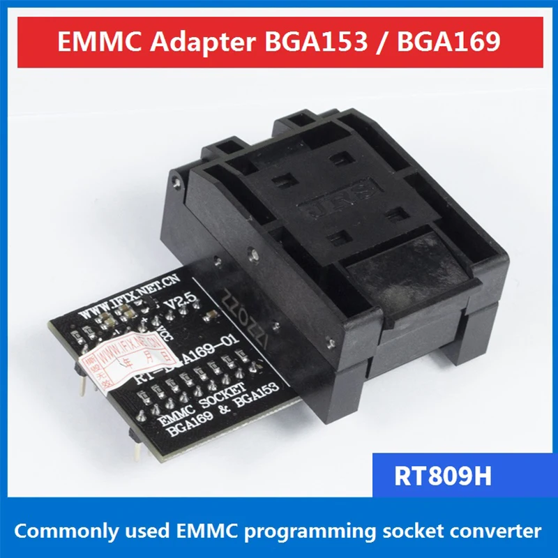 EMMC Adapter BGA153 BGA169 burning seat RT-BGA169-01 V2.5 Socket 5Pcs Matrix For RT809H Universal Programmer TV Mobile Car