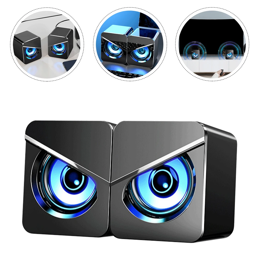 

USB Computer Desktop Charging Office Wired Mini Bass Dual High Colorful Light Independent Desktop Computer Speaker Adjustment