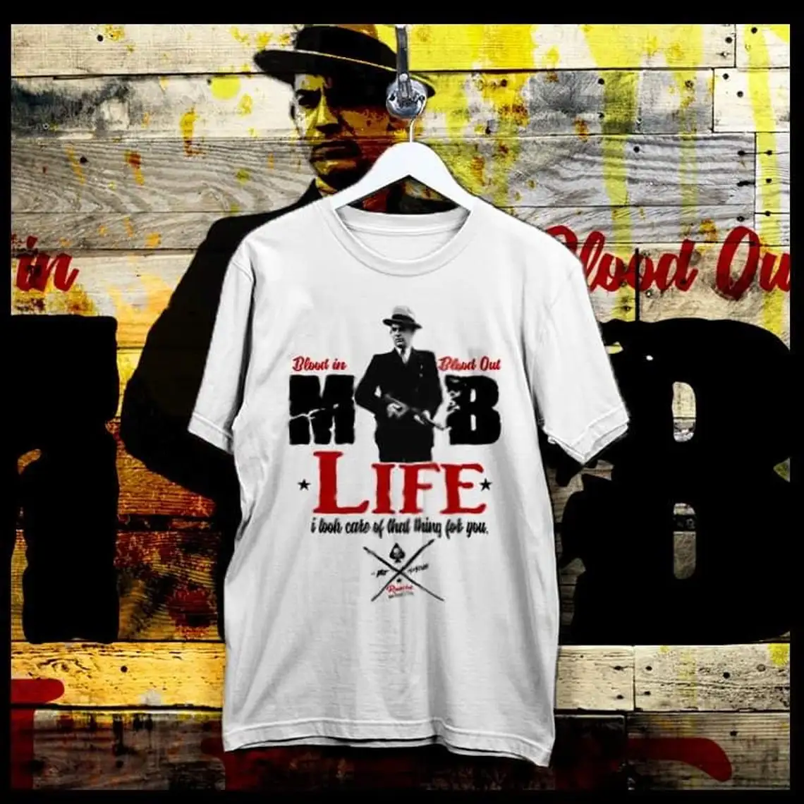 Mobster kingpin Gotti Luciano Al Capone Crime Boss T-Shirt Mafia thug Life Cotton Tee(1)