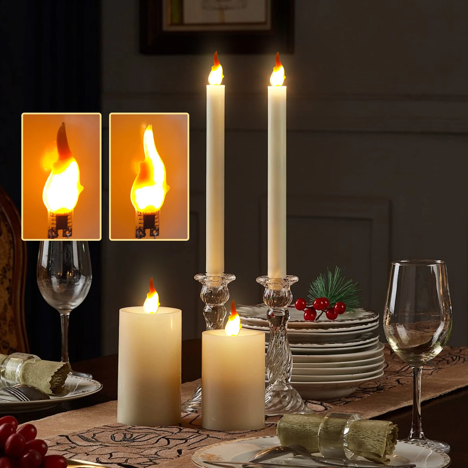 Candelabra Night Light Bulbs USB 5V Candle Flame Light Bulbs Plug and Play Design for Indoor Outdoor Party Patio Home Decor