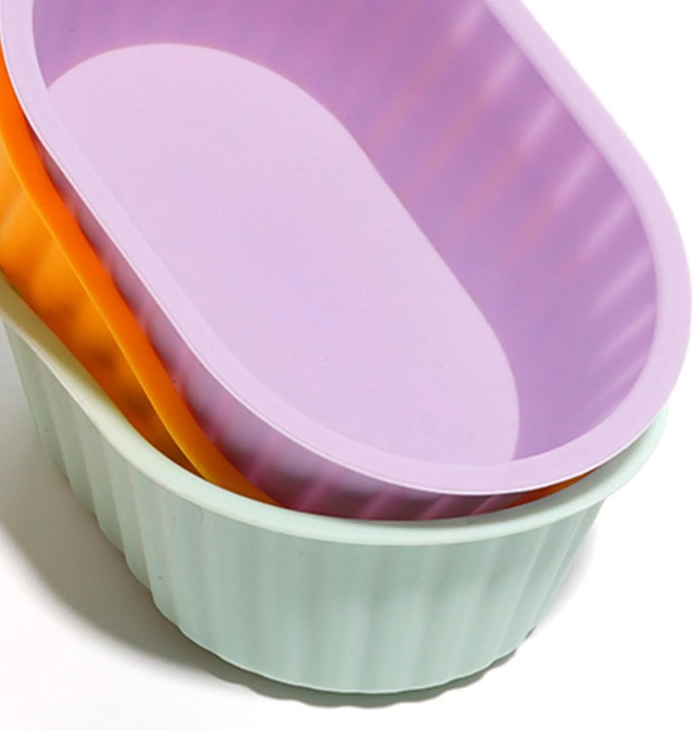 5 Pcs Silicone Oval Cake Mold DIY Muffin Cupcake Reusable Bread Cake Toast Pan Cake Moulds Baking Molds Tools Decorating Tools
