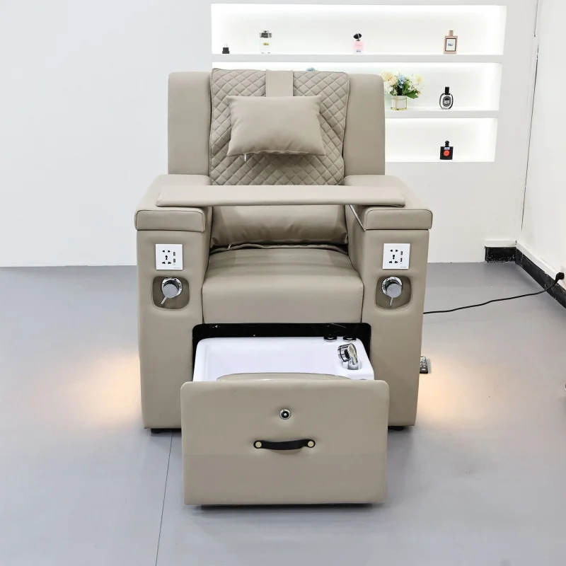 Bojue Manicure And Spa Sofa, Eyelash Salon Massage , Reclining Foot Therapy Chair With Ambient Lighting