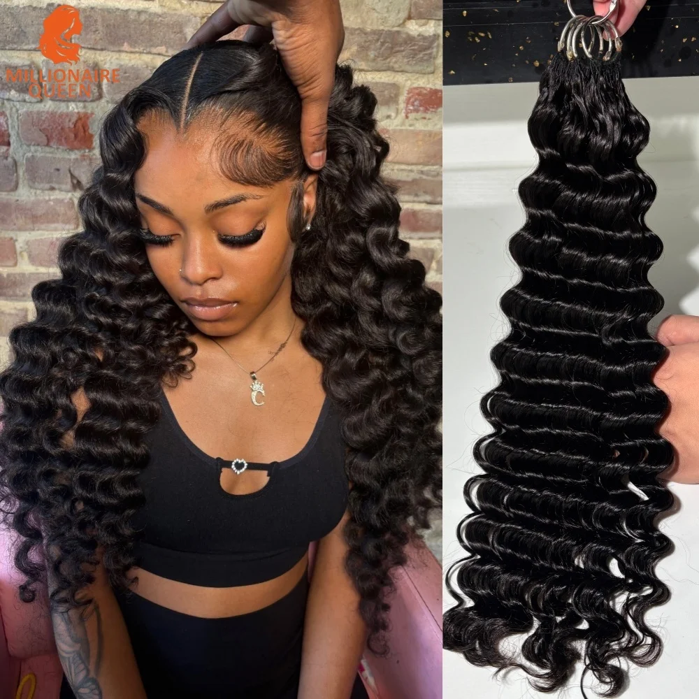 100% الشعر البشري 15A موجة عميقة الكروشيه ريشة شعر مستعار بشري Knotless الكروشيه الشعر على التخليص بيع المليونير الملكة #2