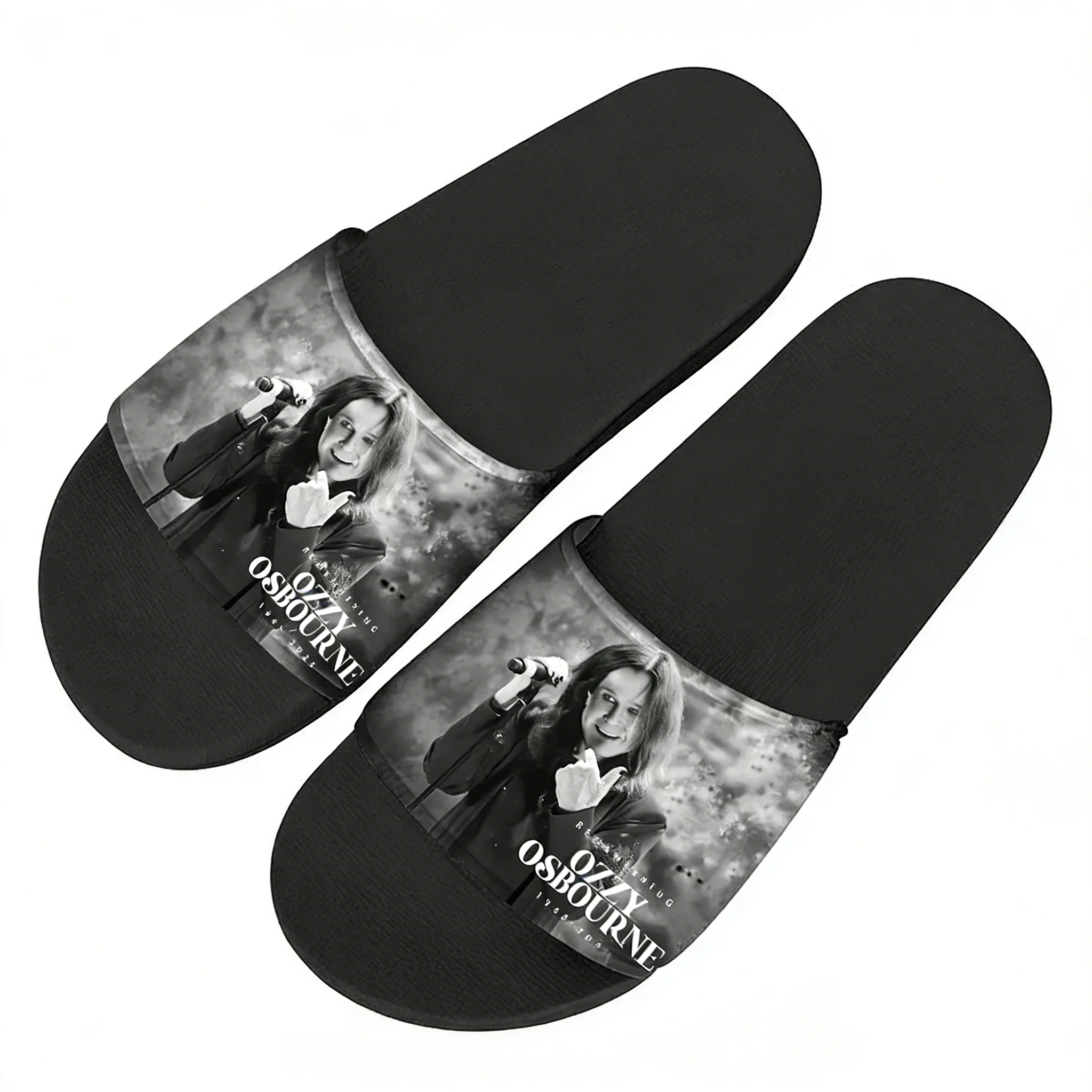 

Ozzy Osbourne 1948-2025 Slippers Man Woman Boy Girl Tailor Made Slides Sandals Photo Text Customized Back To The Beginning Black