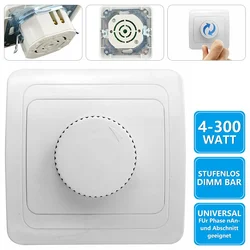 LED Dimmer Rotary Dimmer Switch ปรับความสว่าง 230V 4 ถึง 300W สําหรับฝังหรี่แสงได้โคมไฟอุปกรณ์แสงสว่าง 