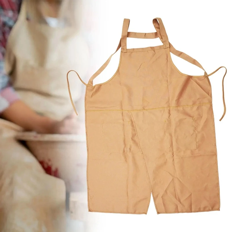Pottery Apron Anti Oil Light-Weight Sturdy Women Men Painting Work Apron,Painting Art Supplies Work Clothes-A55K