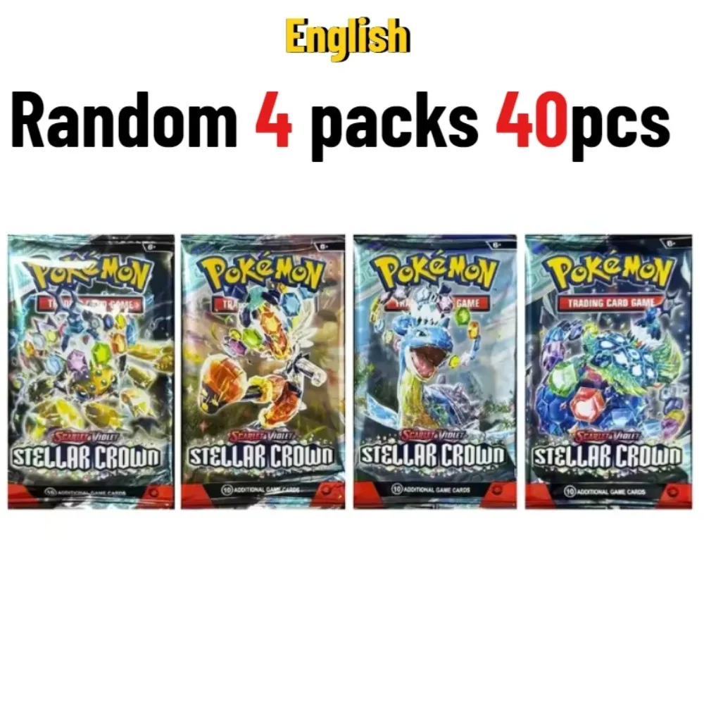 

new model40Pcs English Pokemon TCG Destined Rivals Prismatic Evolutions Scarlet Violet 151 PALDEAN Booster Battle Cards Toy Gift