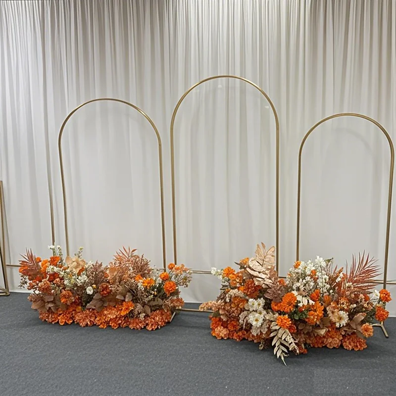 

3pcs Wedding props iron curved large arch background flower gate outdoor lawn wedding frame welcome stage