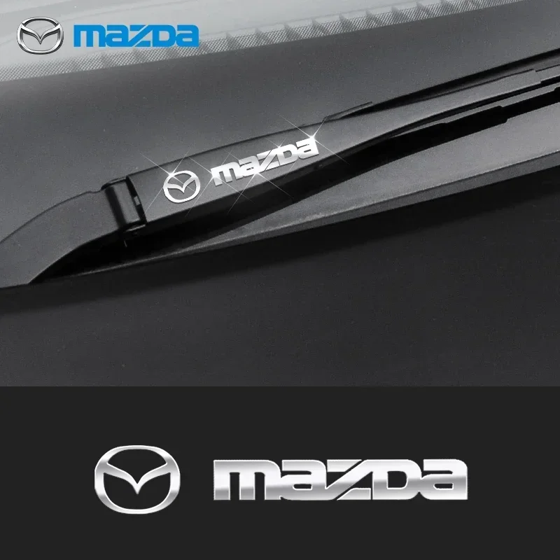 Car Metal Emblem Window Wiper Stickers Reflective Decor Decals For Mazda Skyactiv CX-9 CX-8 CX-5 AXELA Car Styling Accessories