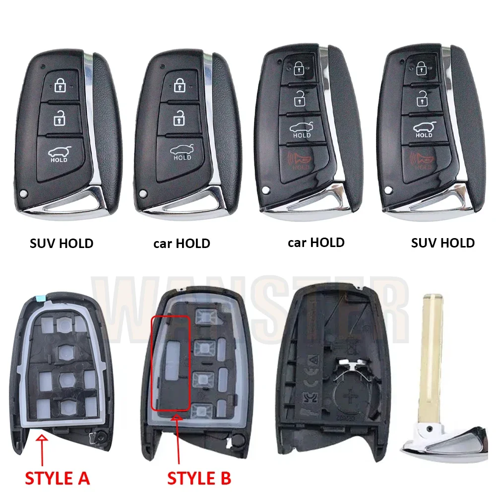 Car Key Fob Case Shell Housing for Hyundai Santa Fe Sport Equus Centennial Grandeur Azera Genesis G80 2013-2015 2016 2017 IX45