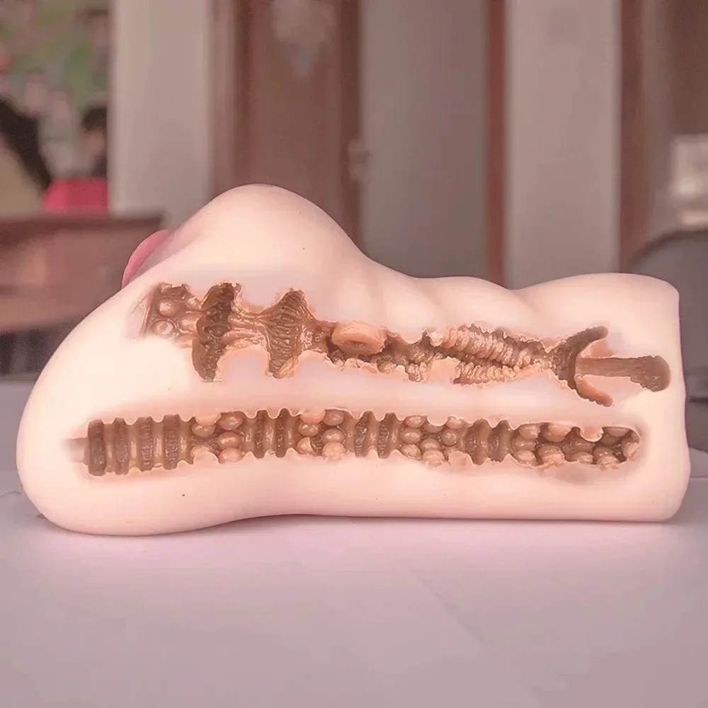 المزدوج قناة الجنس لعب الاستمناء للرجال الحلق العميق الاصطناعي دمية بفرج حقيقي الفم الذكور الاستمناء اللسان واقعية المطاط المهبل #4