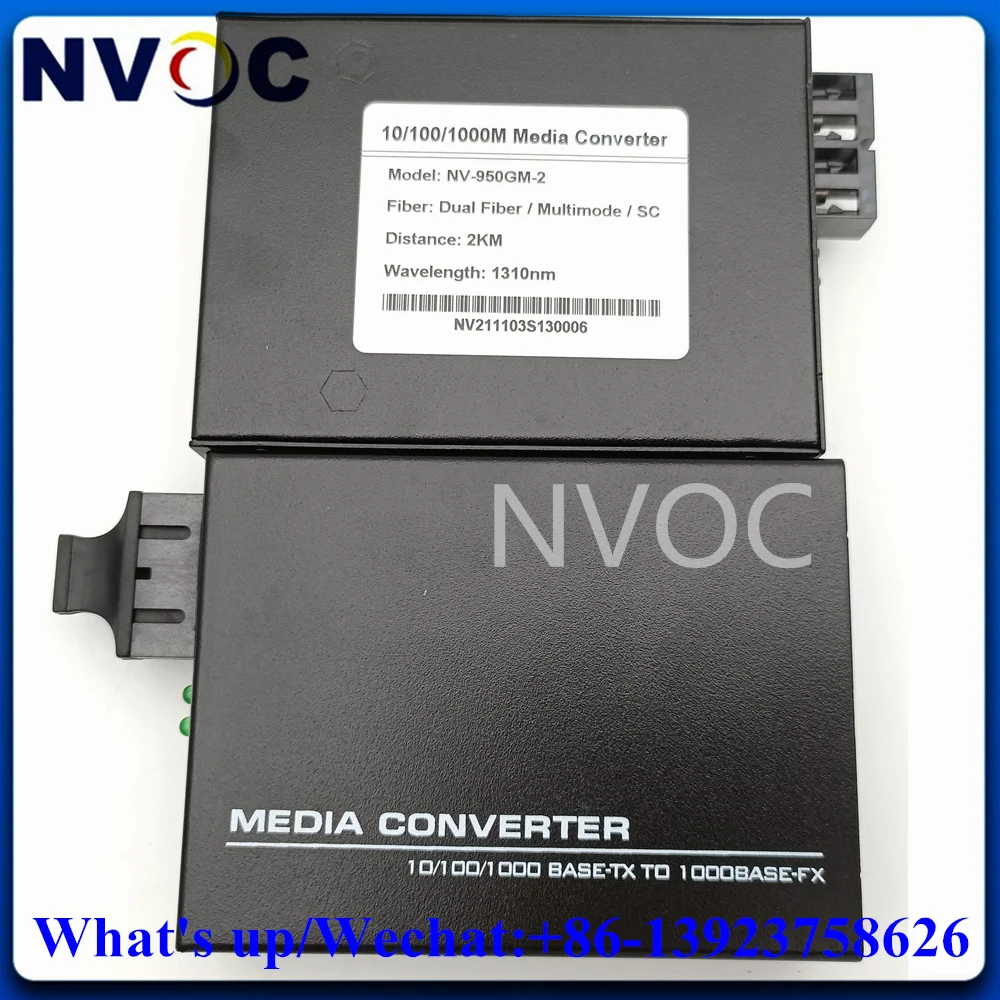 1Pair 1RJ45 Media Converter 10/100/1000M SM Dual Fiber 1310nm,SC,20km,40km,60km,80km,100km,1490nm,1550nm,Gigabit Optic Convertor