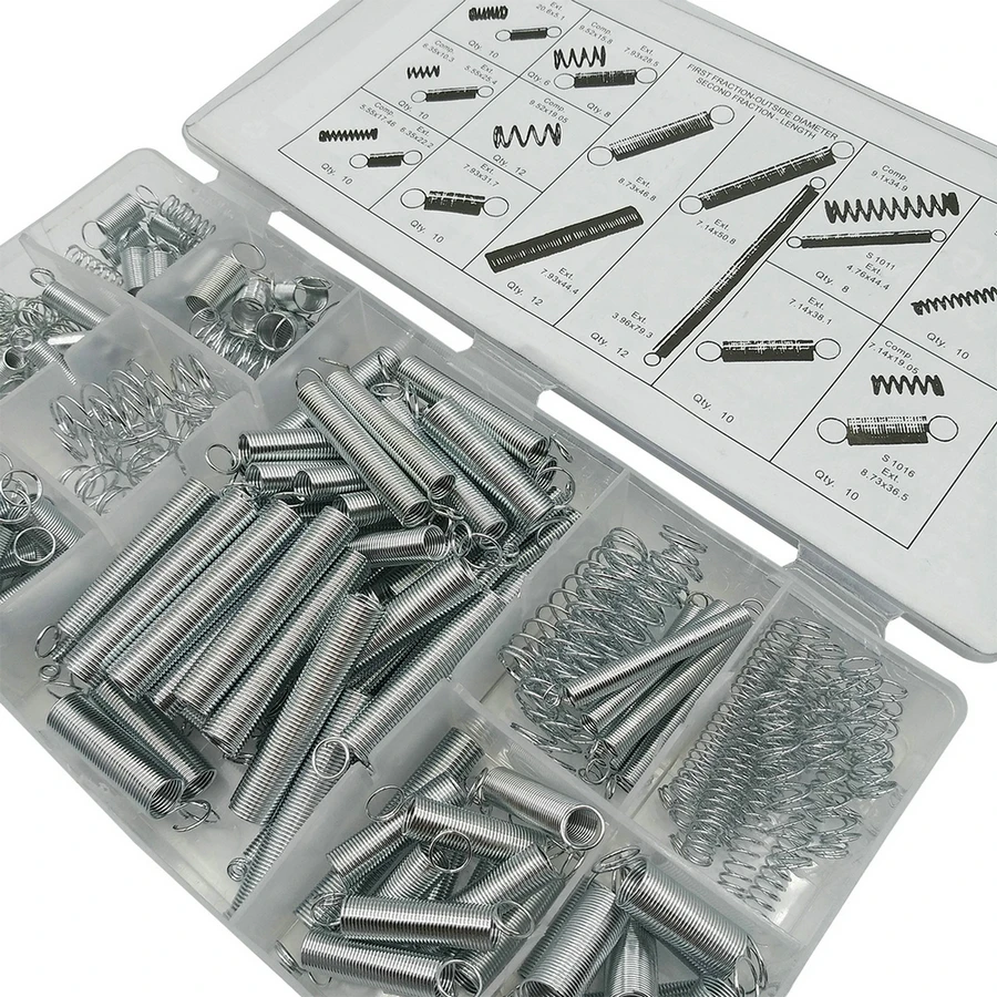200PCS Spring Assortment Set With Box Compression Extension Springs For Repairs Coil Spring Tension Spring Pressure Kit 20 Sizes