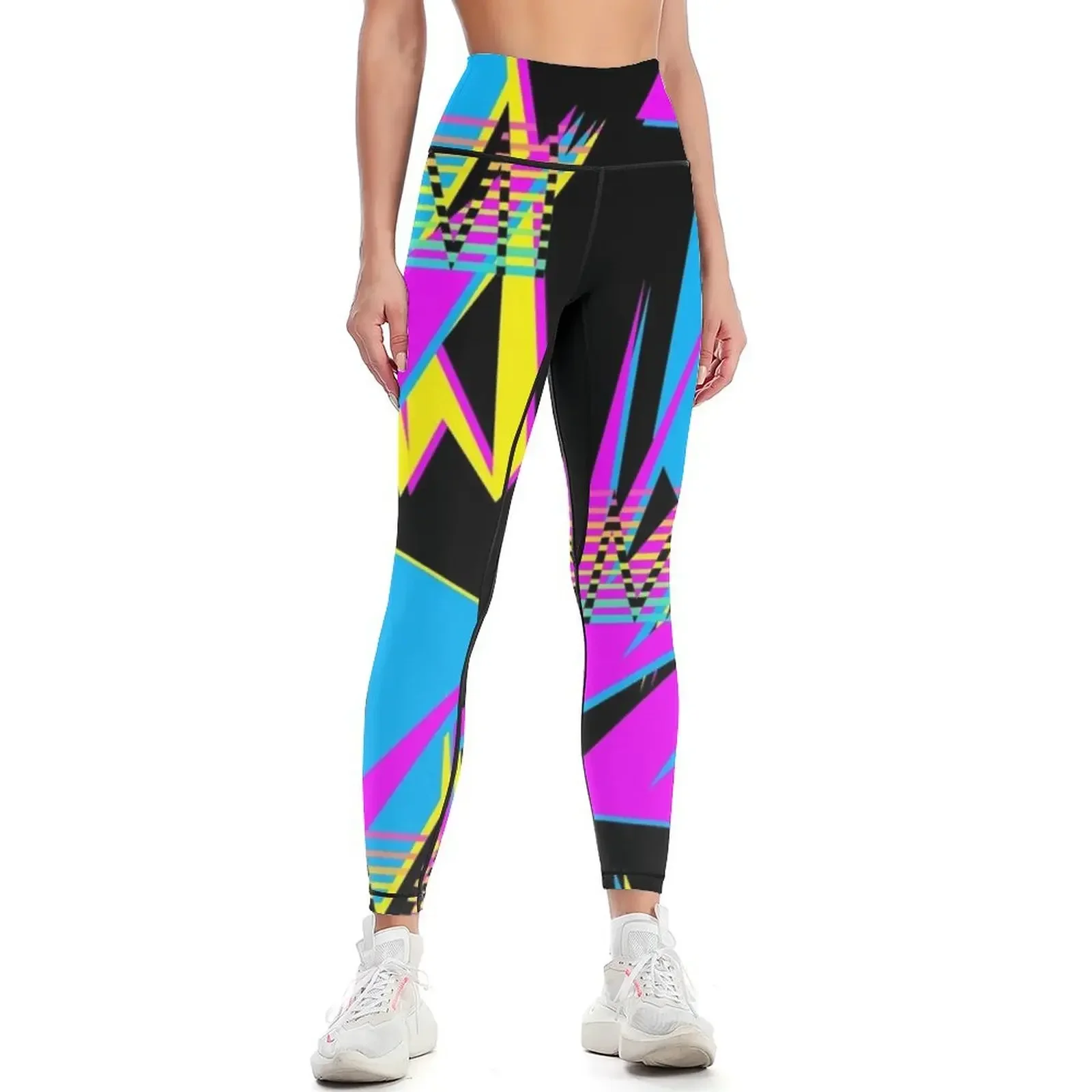 

Miami 80s Sharp Neon Colors Retrowave edition Leggings legging pants raises butt sport set sports for Womens Leggings