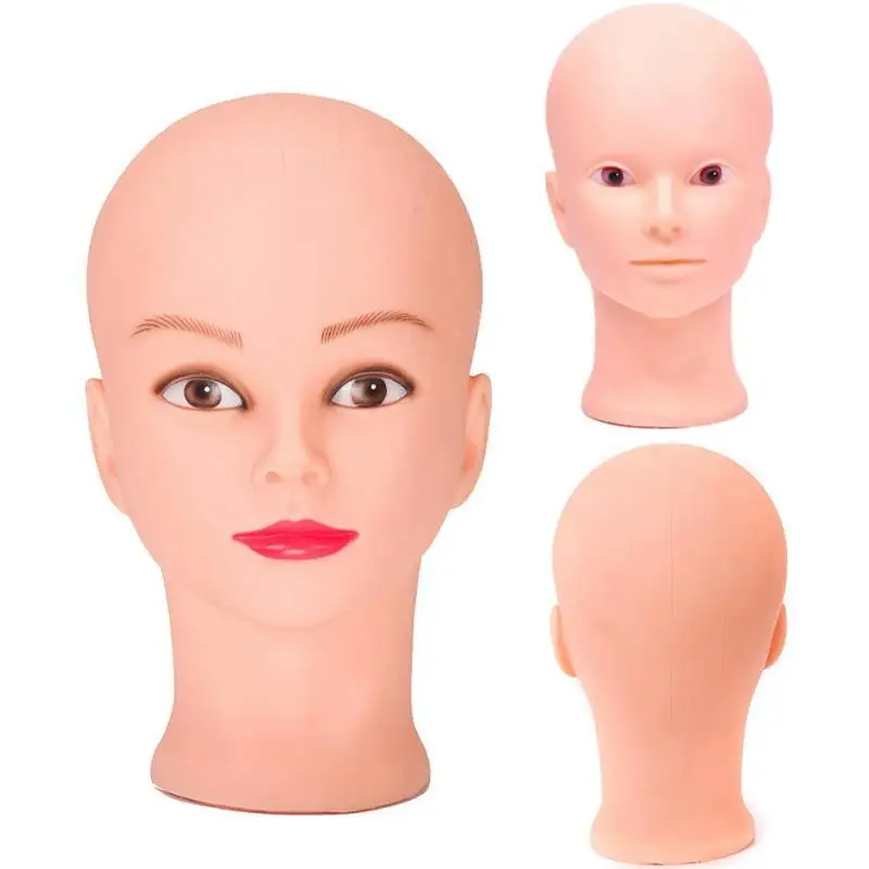 *Professional Bald Mannequin Head Soft Touch Makeup Doll Model for Wig Styling Making Cap Display Salon Artist Use