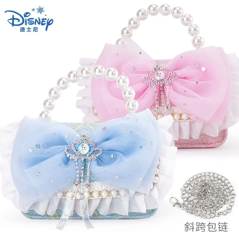 

Disney Elsa Princess Anime Cartoon Cute Student Crossbody Handbag Creative Kawaii Girls Mini Coin Purse Holiday Gift Wholesale