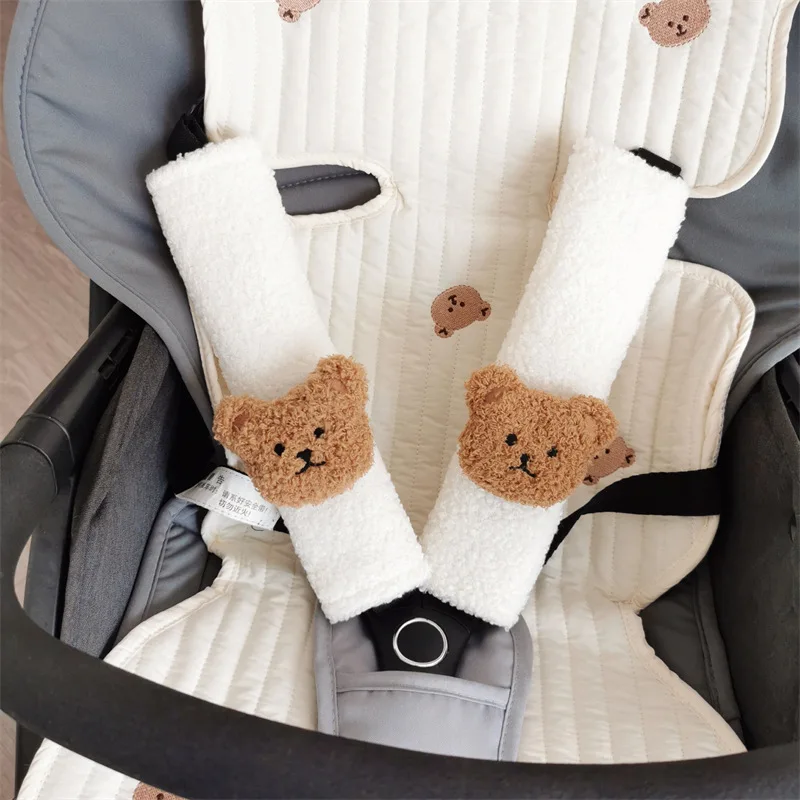 Niedlicher Bär Baby Auto Sicherheits gurt Schulter schutz Baby wagen Gürtel abdeckung Kinderwagen Zubehör Baby Auto Zubehör