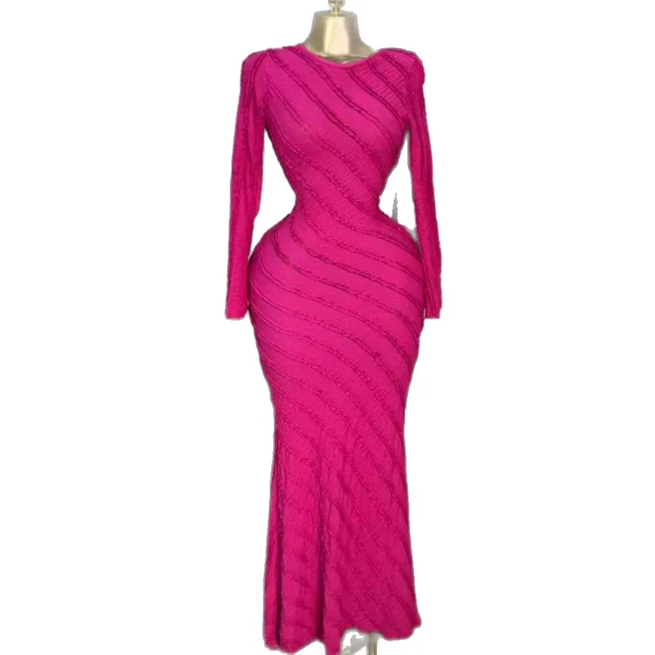 

Осеннее модное женское длинное платье макси из полиэстера с длинным рукавом и круглым вырезом Дашики, африканские платья для женщин, наряды, африканская одежда