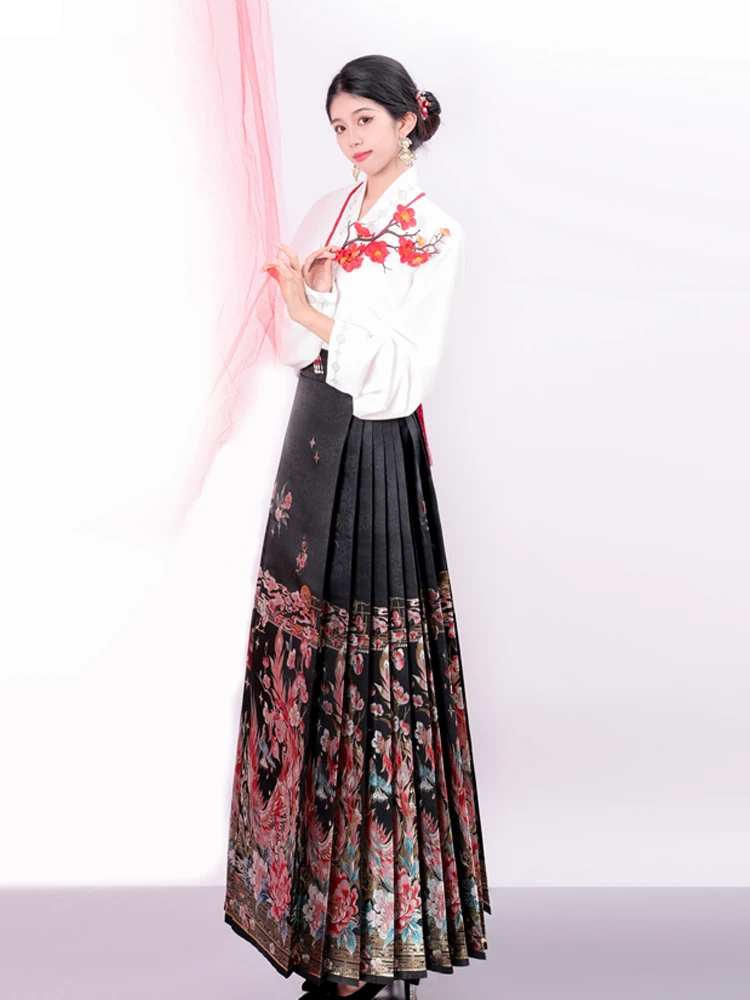 Original Hanfu Phoenix Moon Red Heavy Industry Embroidery Skirt Polyester Fiber 90% Other Materials 0% New 2025 Autumn Sle