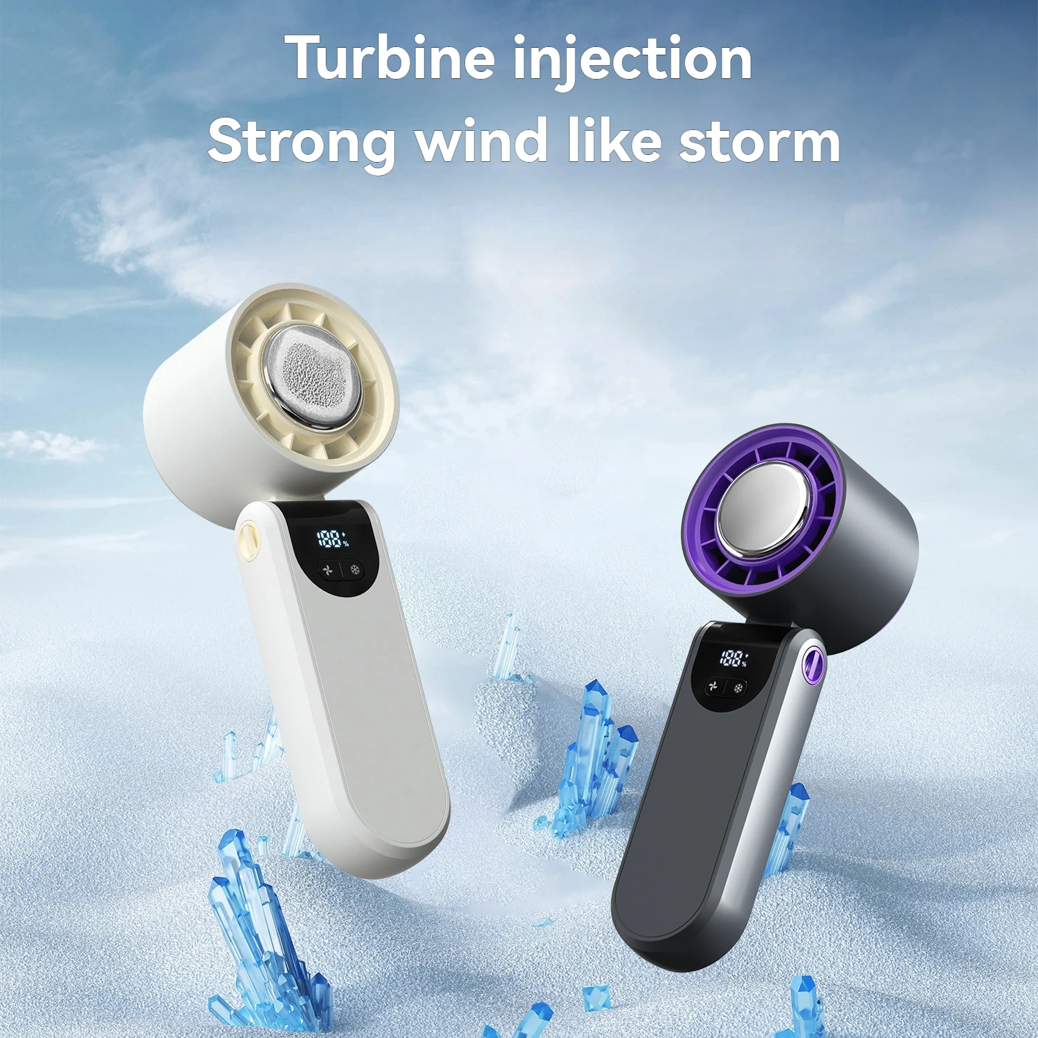 25-летний новый турбо-сильный холодный компресс Ручной вентилятор Высокоскоростной холодильный подвесной складной портативный вентилятор на шее