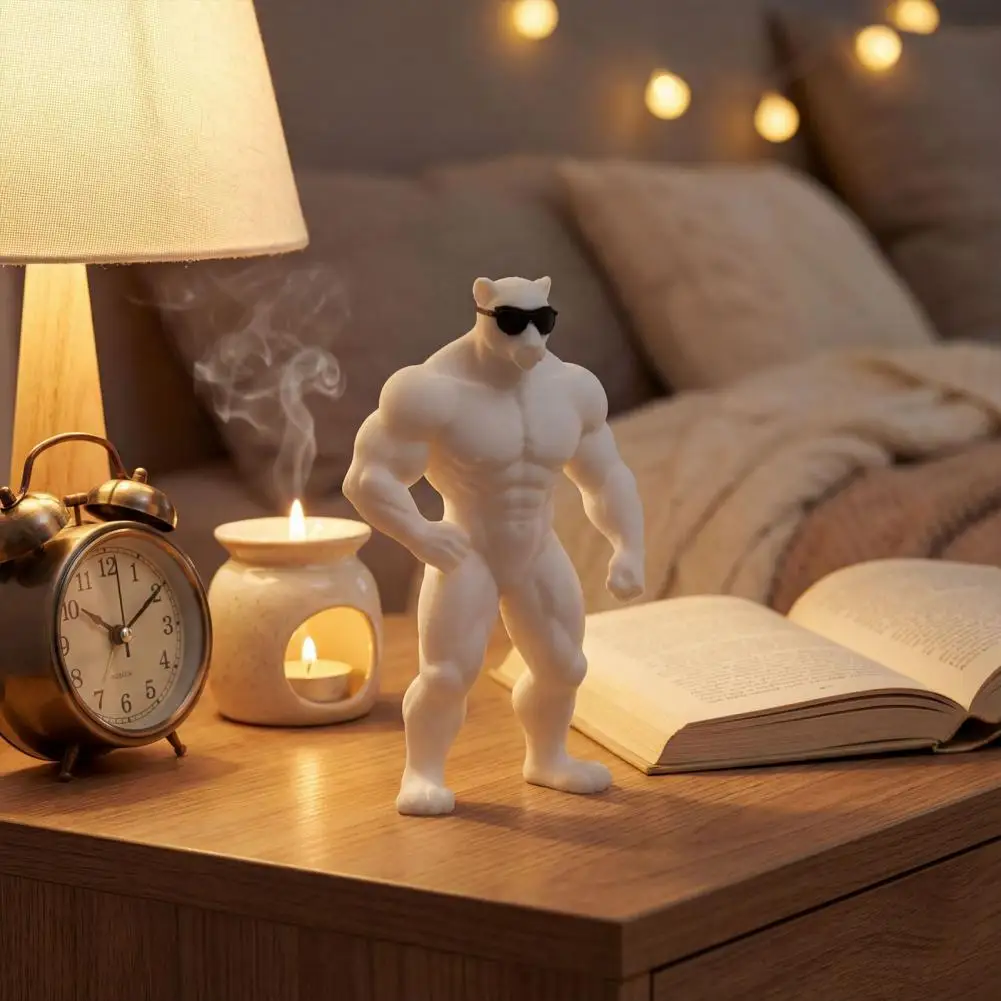 Cyberpunk Desk Accessory E-sports Room Decor 3d Printed Leopard Figurine with Sunglasses Funny Statue for Home Office Decor