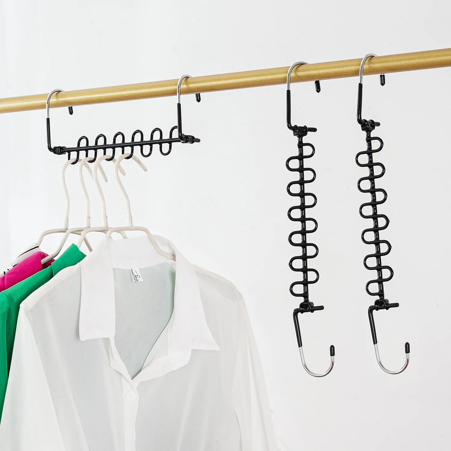 Coat Hanger Magic Wire Dip Hanger 360 Degree Rotating Magic Clothes Pants Rack Bag Rack Belt  Tie Rack Clothing Storage